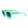 Occhiali da sole Cimmino Lab, modello Damecuta, colore verde chiaro, vista laterale.
