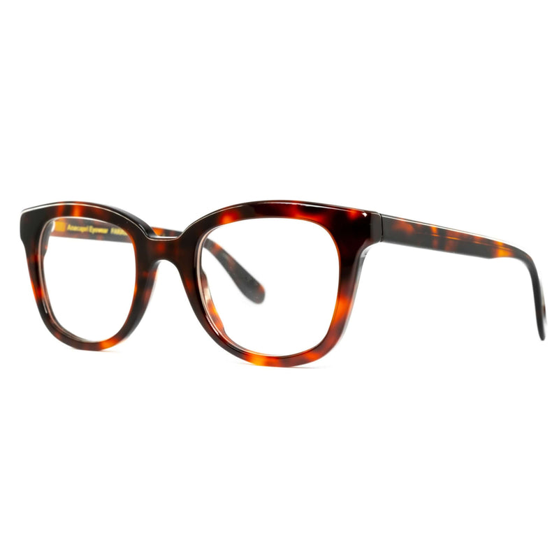 Occhiali da vista Cimmino Lab, modello Faraglioni, colore tartarugato marrone, vista laterale.