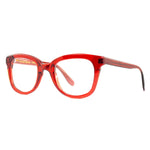 Occhiali da vista Cimmino Lab, modello Faraglioni, colore rosso, vista laterale.