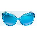 Occhiali da sole Cimmino Lab, modello grotta meravigliosa, colore tartarugato Blu Capri, vista frontale.