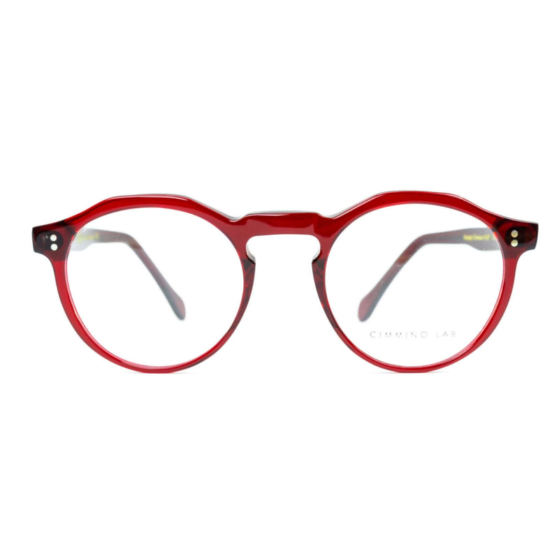 Occhiali da vista Cimmino Lab, modello Marina grande, colore rosso, vista frontale.