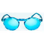 Occhiali da sole Cimmino Lab, modello Marina grande, colore tartarugato blu Capri, vista frontale.