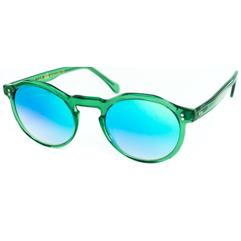 Occhiali da sole Cimmino Lab, modello Marina grande, colore verde, vista laterale.