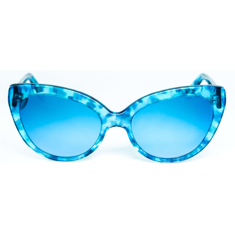 Occhiali da sole Cimmino Lab, modello Materita, colore tartarugato blu Capri©, vista frontale.