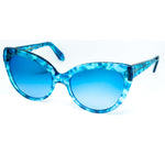 Occhiali da sole Cimmino Lab, modello Materita, colore tartarugato blu Capri©, vista laterale.